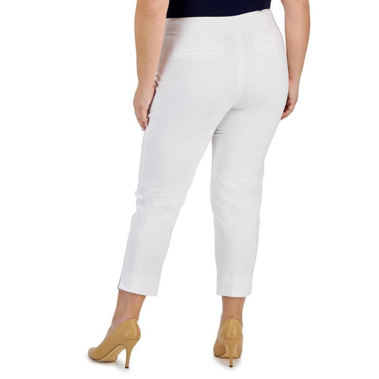 Plus Size Slit-Hem Ankle Pants