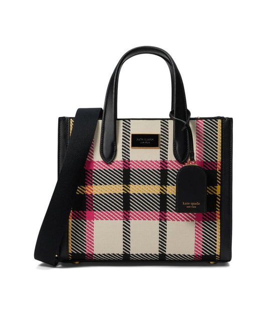 Manhattan Museum Plaid Knit Jacquard Small Tote