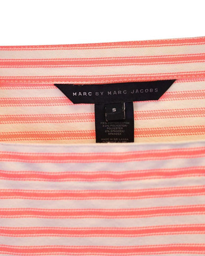 Marc by Marc Jacobs Striped Mini Dress in Beige Cotton