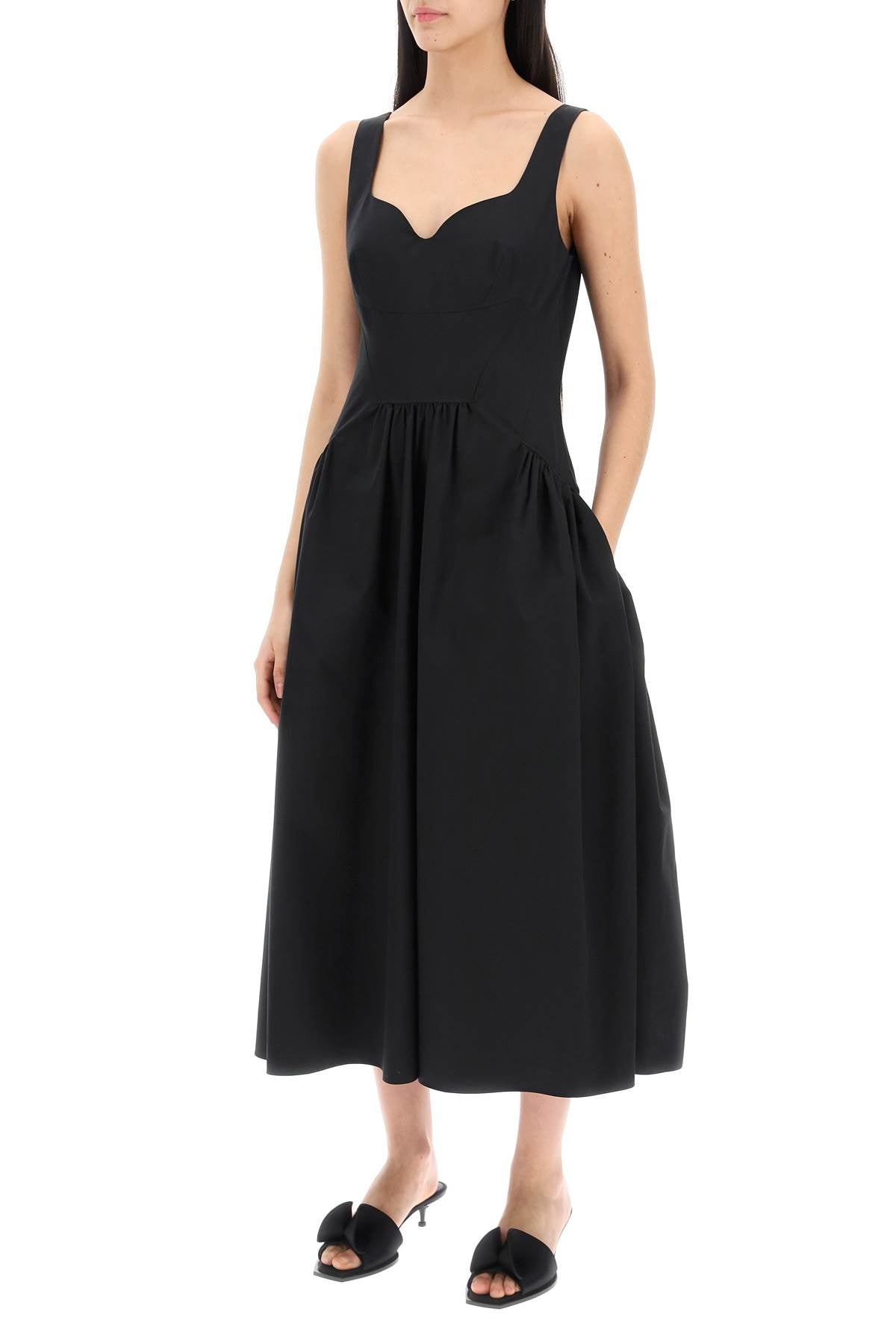 Alexander mcqueen midi poplin dress in