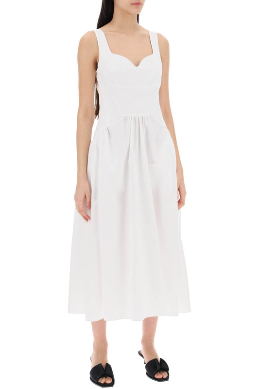 Alexander mcqueen midi poplin dress in