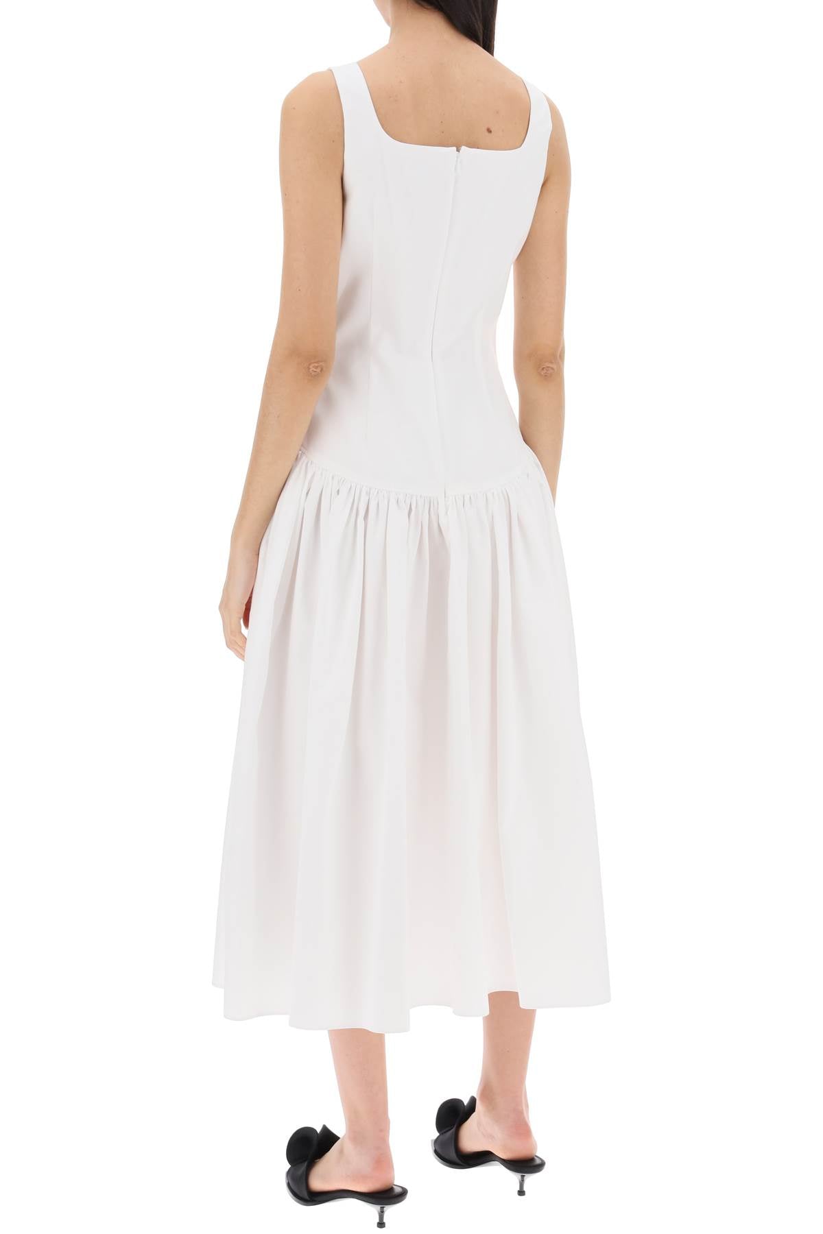 Alexander mcqueen midi poplin dress in