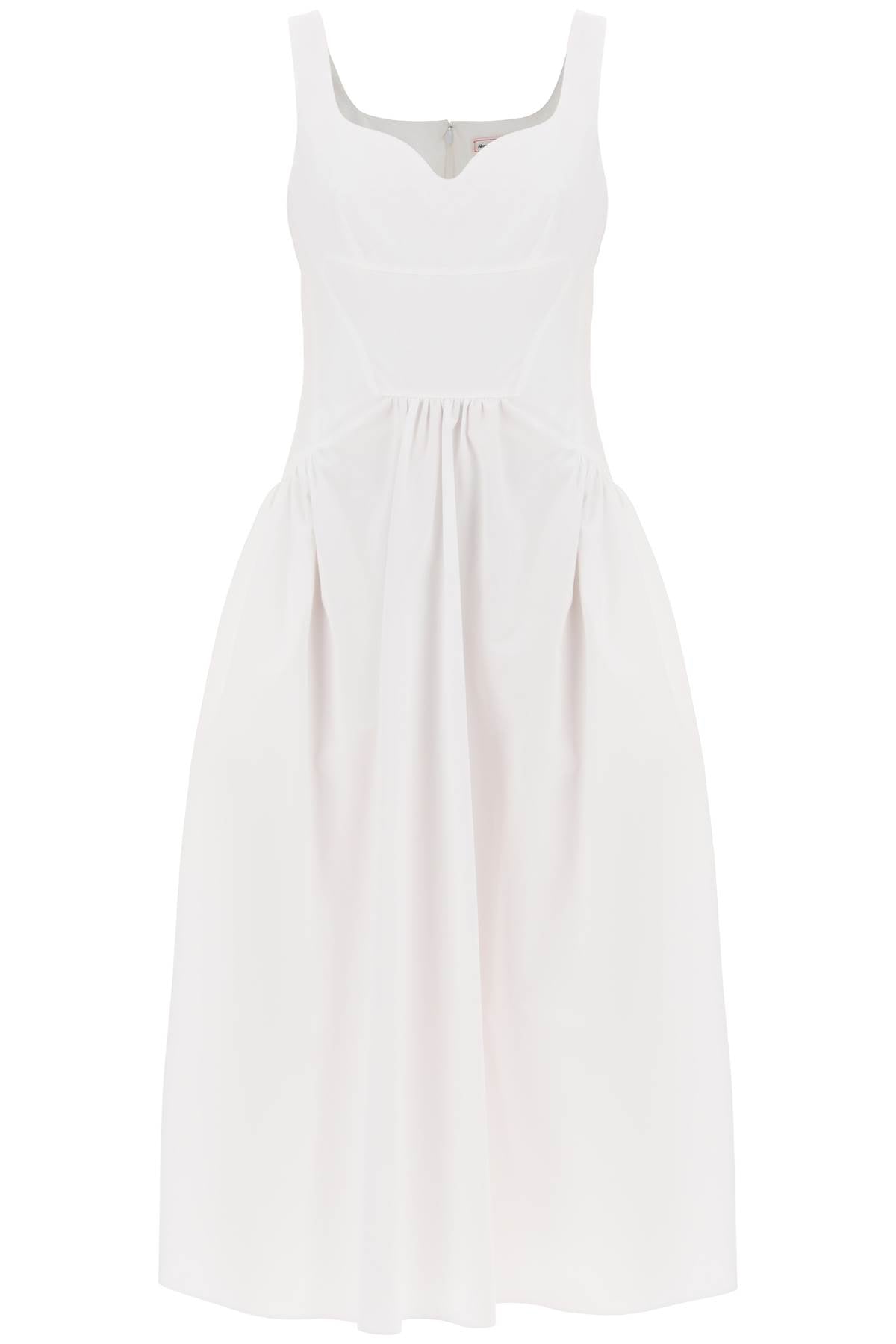 Alexander mcqueen midi poplin dress in