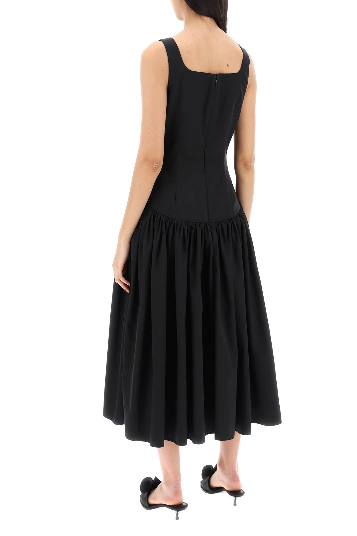 Alexander mcqueen midi poplin dress in