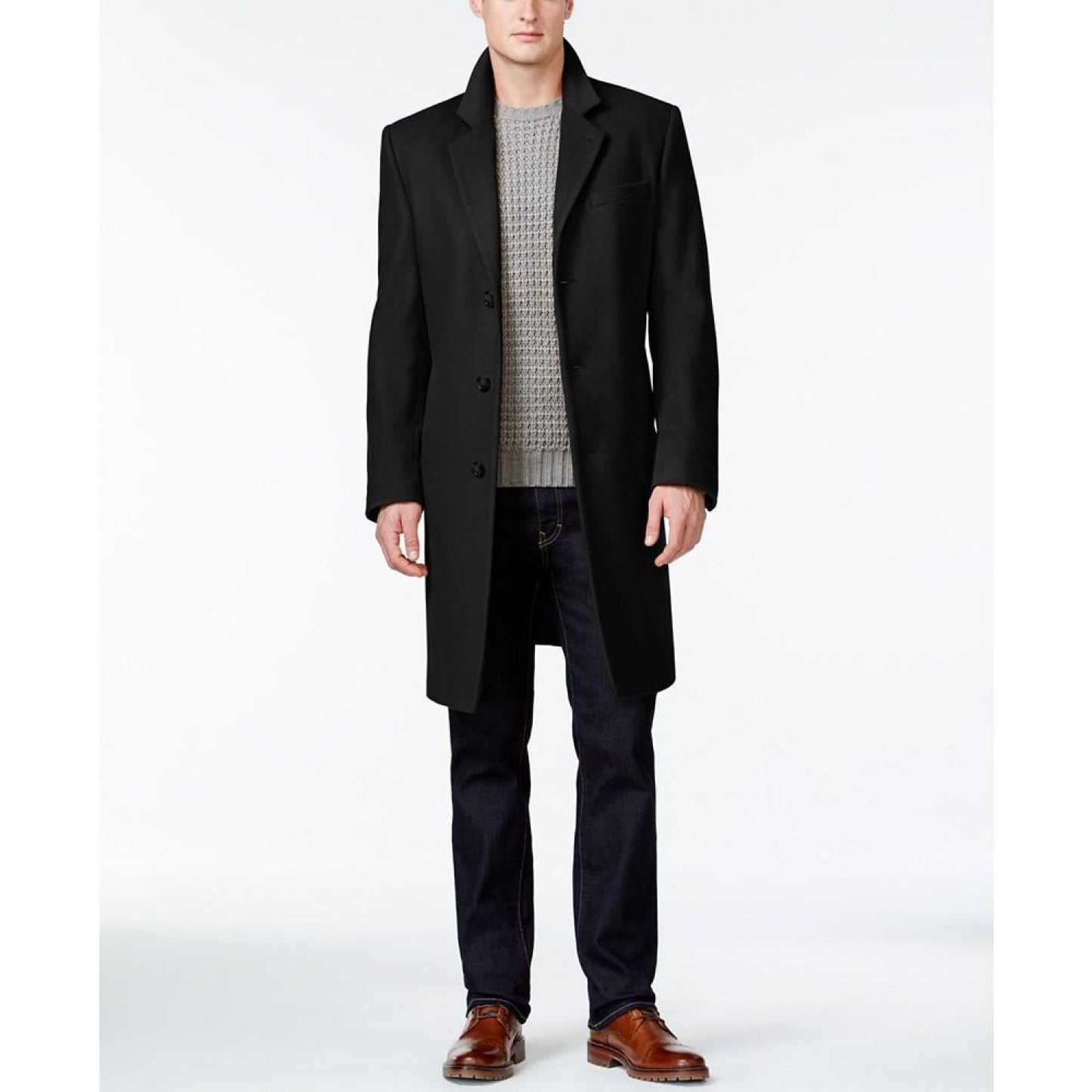 Michael Kors Men's Big & Tall Madison Wool-Blend Overcoat