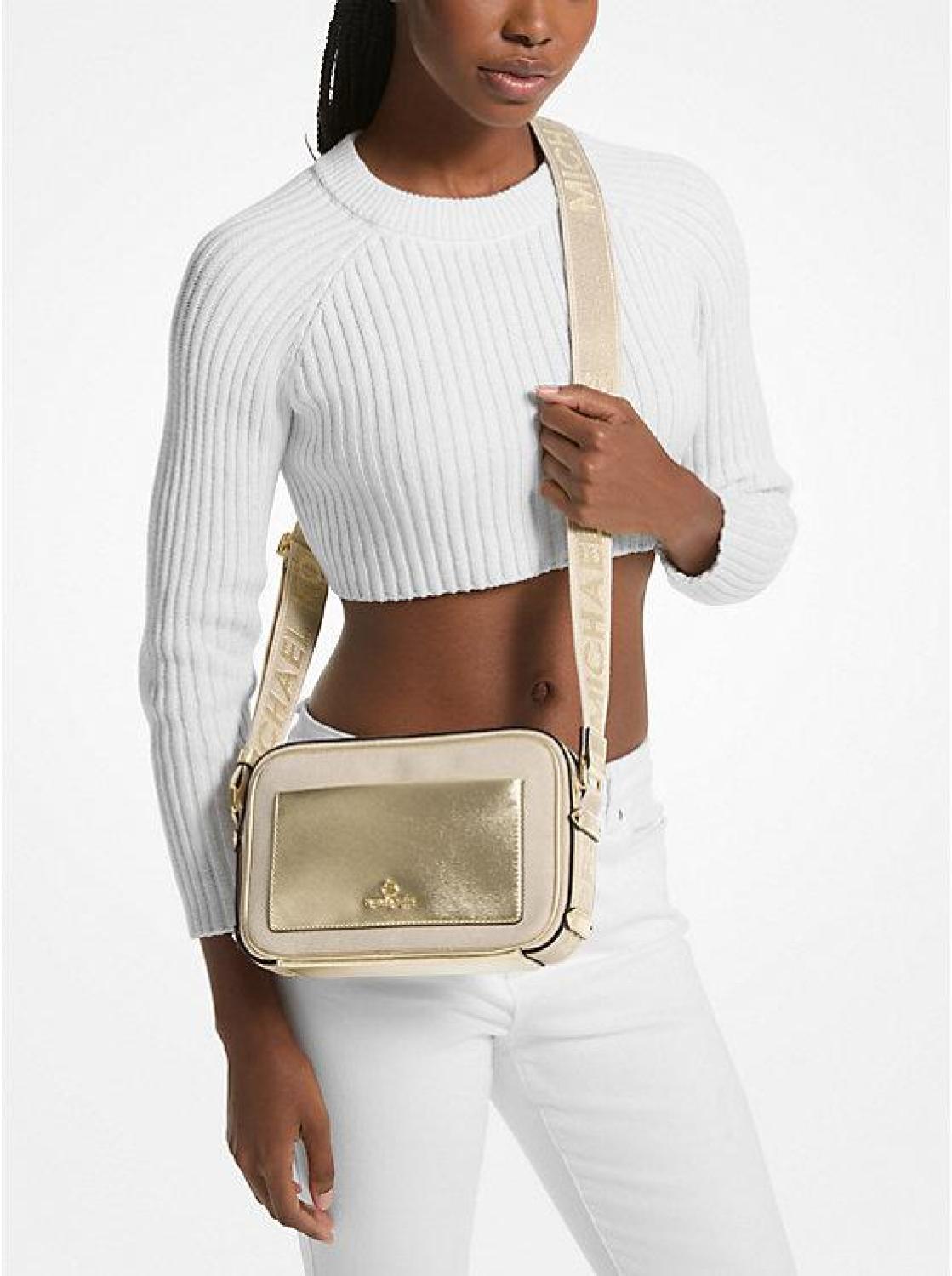 Maeve Large Canvas and Metallic Crossbody Bag