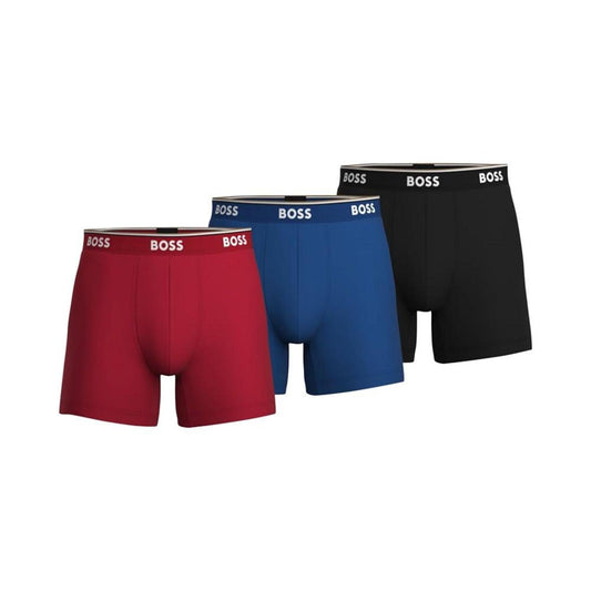 Men's 3-Pk. Power Stretch Assorted Color Solid Boxer Briefs