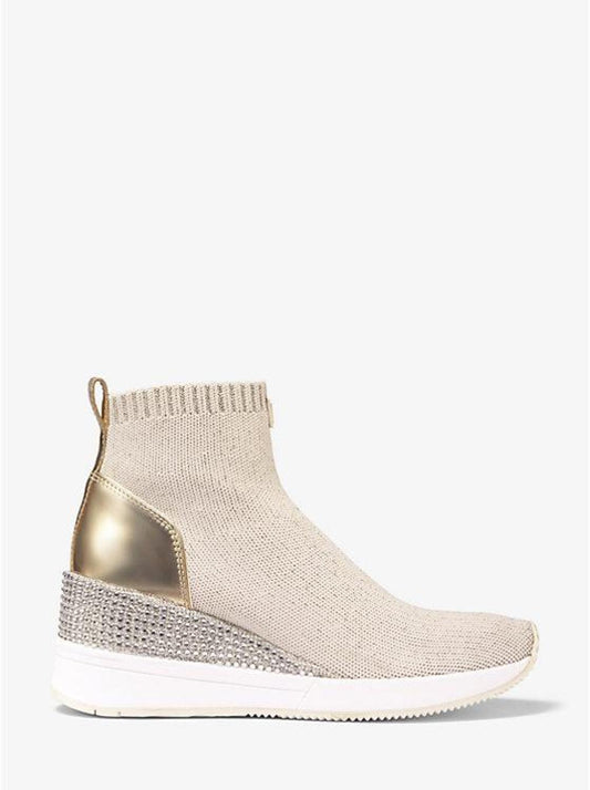 Skyler Embellished Metallic Stretch Knit Sock Sneaker