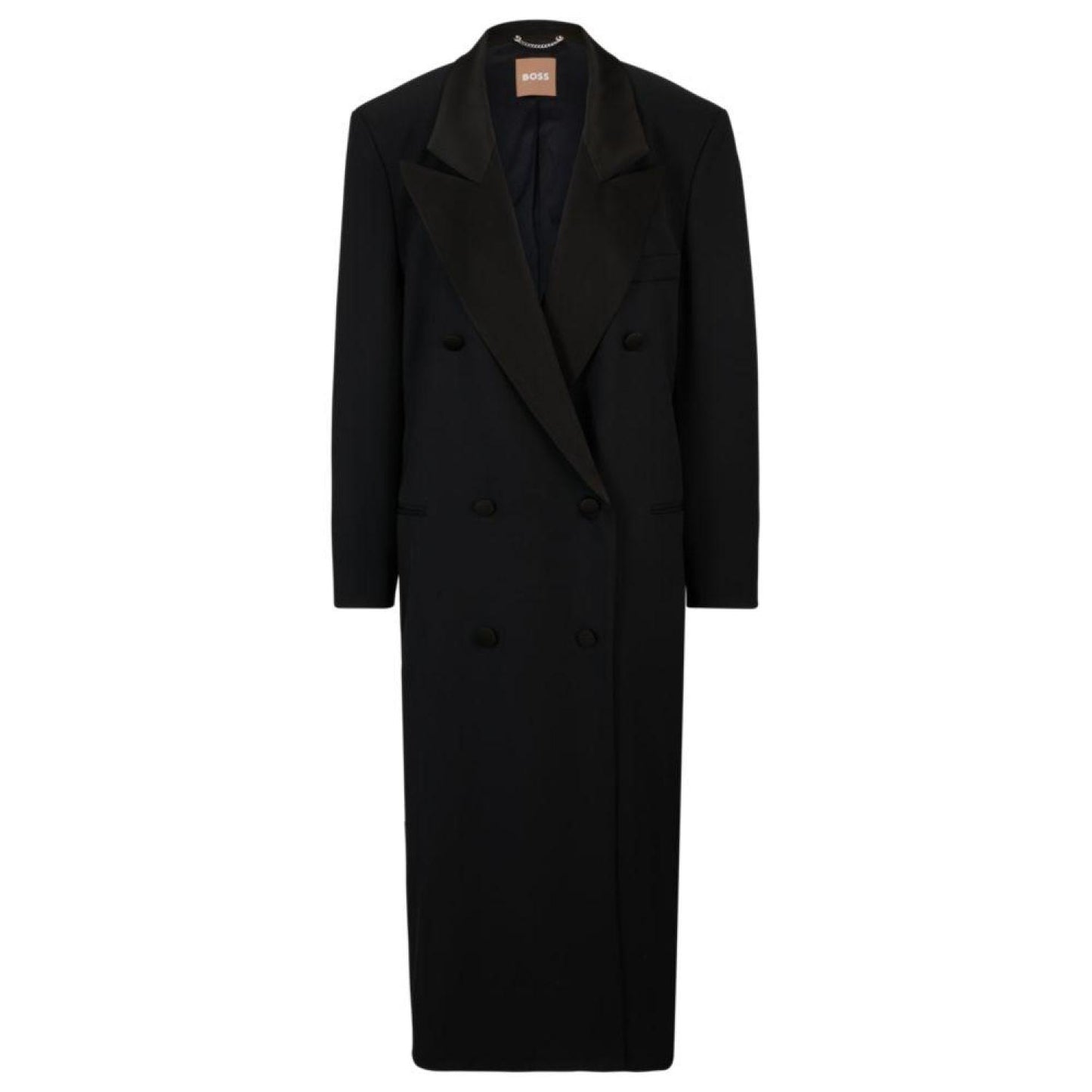 Oversize-fit tuxedo coat in a wool blend