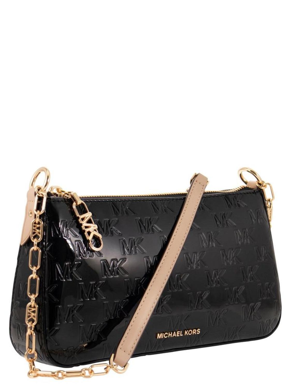 Michael Michael Kors Logo Embossed Chain-Link Clutch Bag