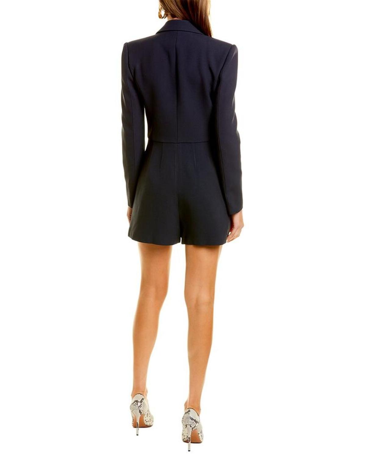 Michael Kors Collection Double-Breasted Silk-Lined Romper