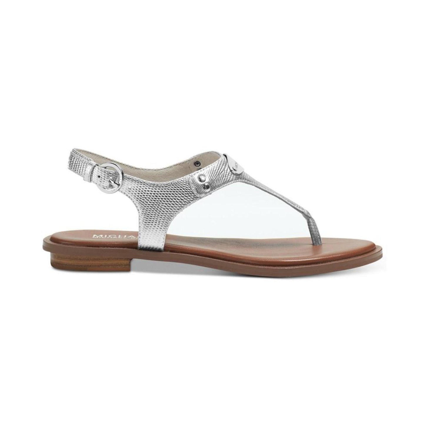 Women's MK Plate Flat Thong Sandals