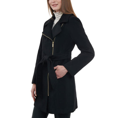 Women's Asymmetric Wool Blend Wrap Coat