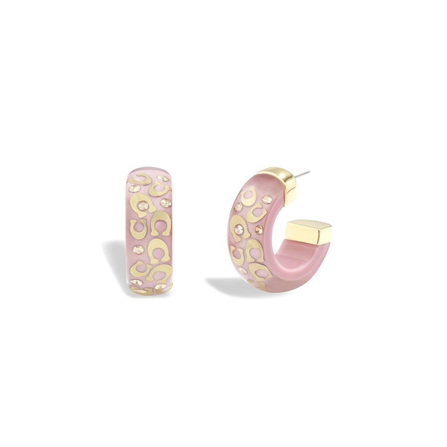 Resin Chubby Logo Hoop Earrings