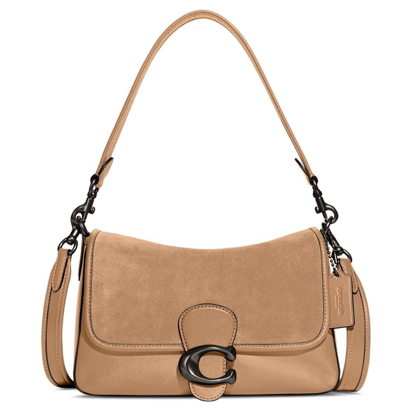 Suede Soft Tabby Shoulder Bag with Convertible Straps