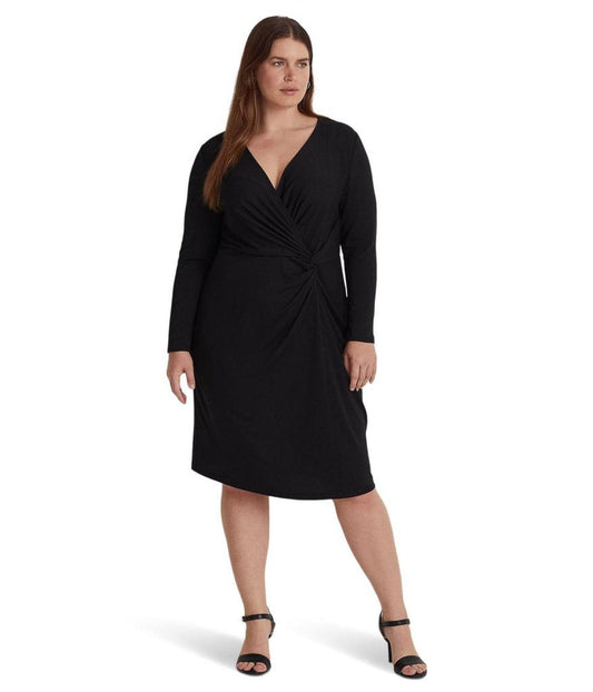 Plus Size Stretch Jersey Long Sleeve Dress