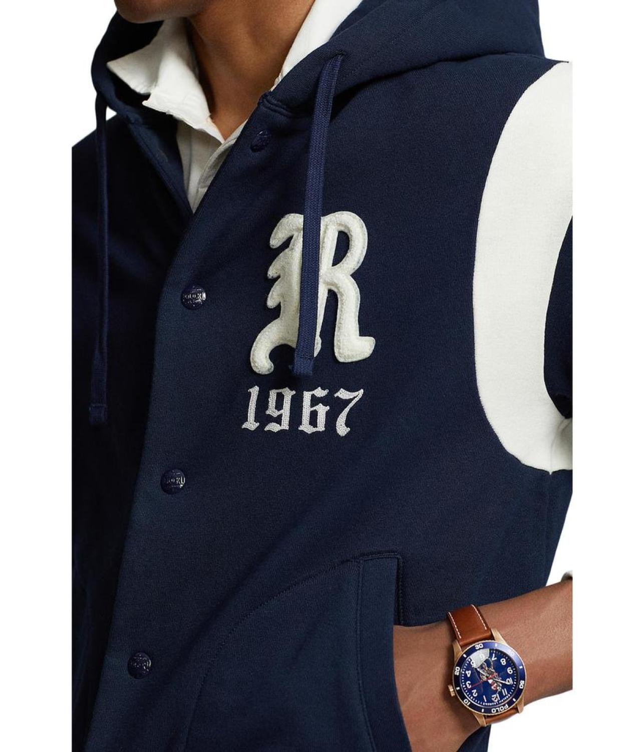 Fleece Hooded Baseball Jacket