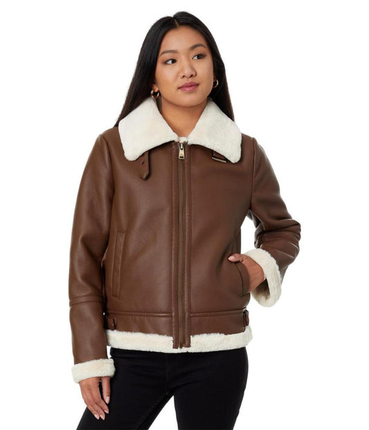 Faux Shearling with Notch Collar