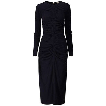 Women's Solid-Color Ruched Midi Dress