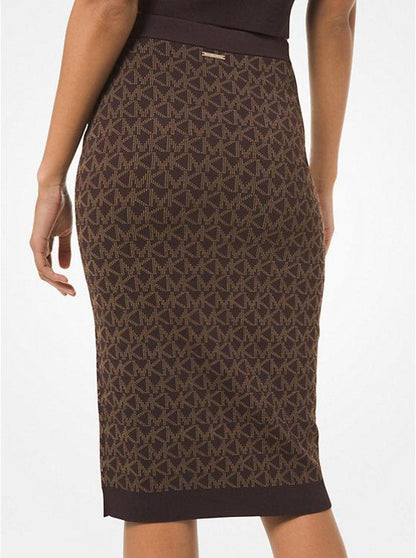 Logo Jacquard Pencil Skirt