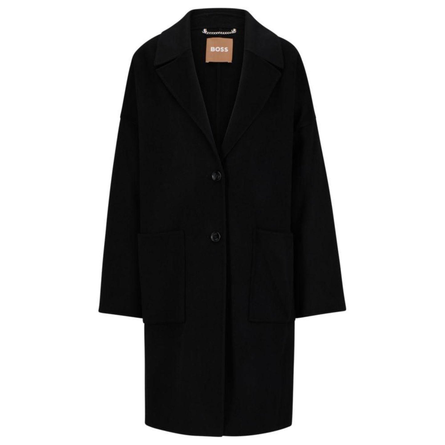 Melange relaxed-fit coat blended with wool