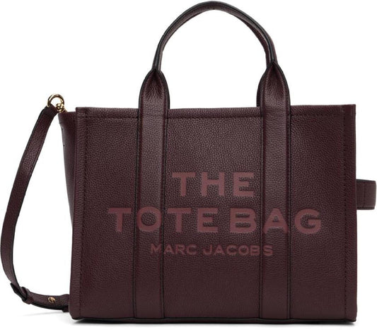 Burgundy 'The Leather Medium Tote Bag' Tote