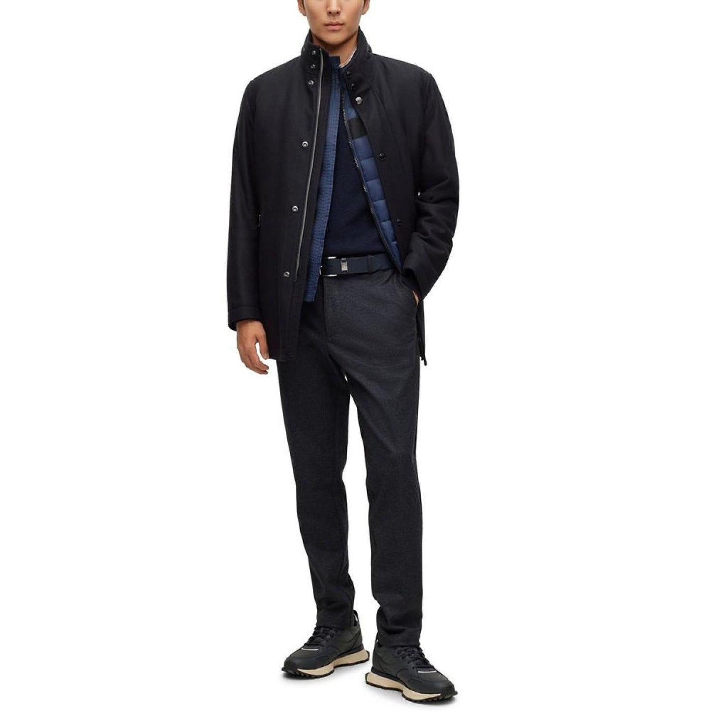 Men's Melange Relaxed-Fit Coat