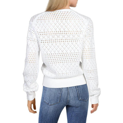 Womens Button Down Knit V-Neck Sweater