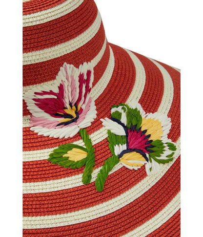 Embroidered Flower Sun Hat