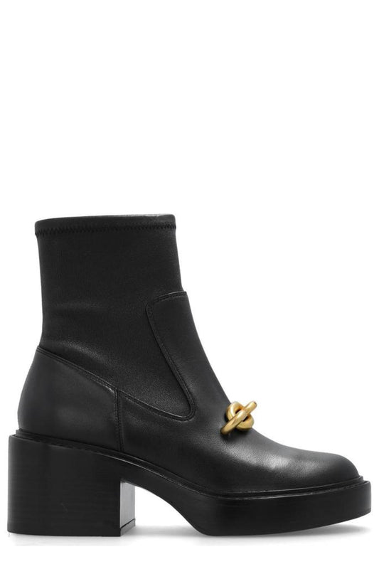 Coach Chain Detailed Ankle Boots