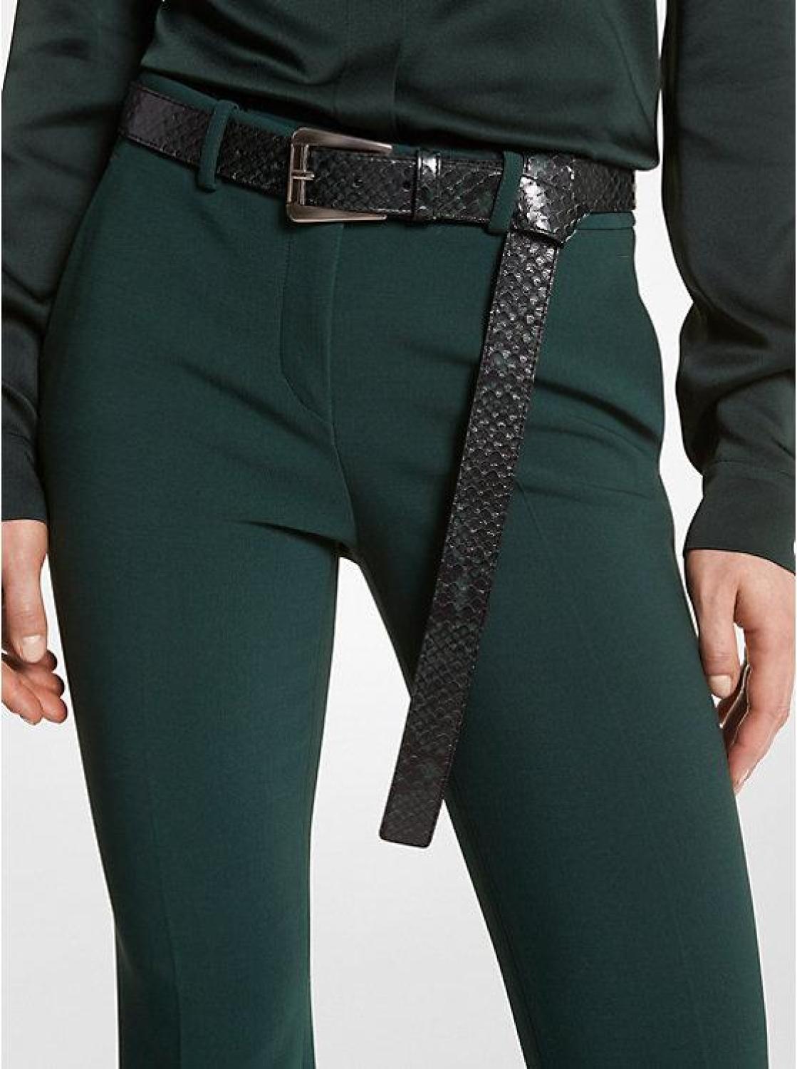 Joni Python Embossed Leather Trouser Belt