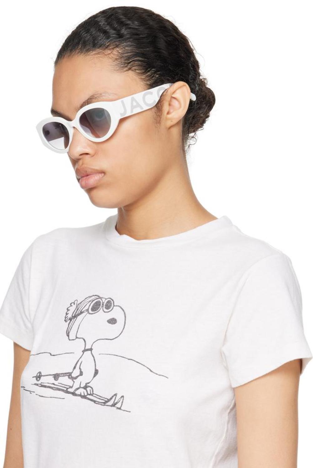 White Cat-Eye Sunglasses