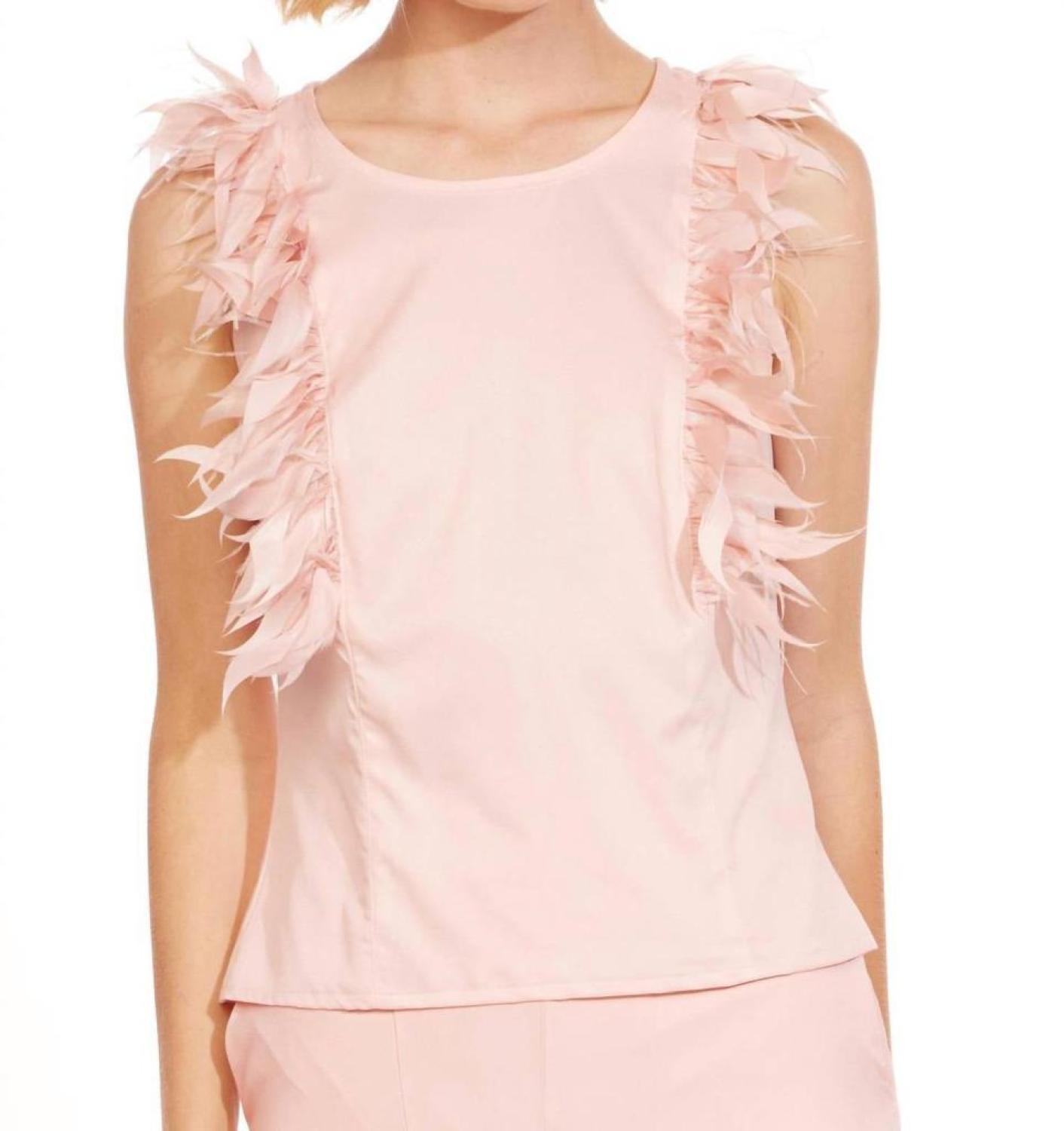 Feather Top In Pink