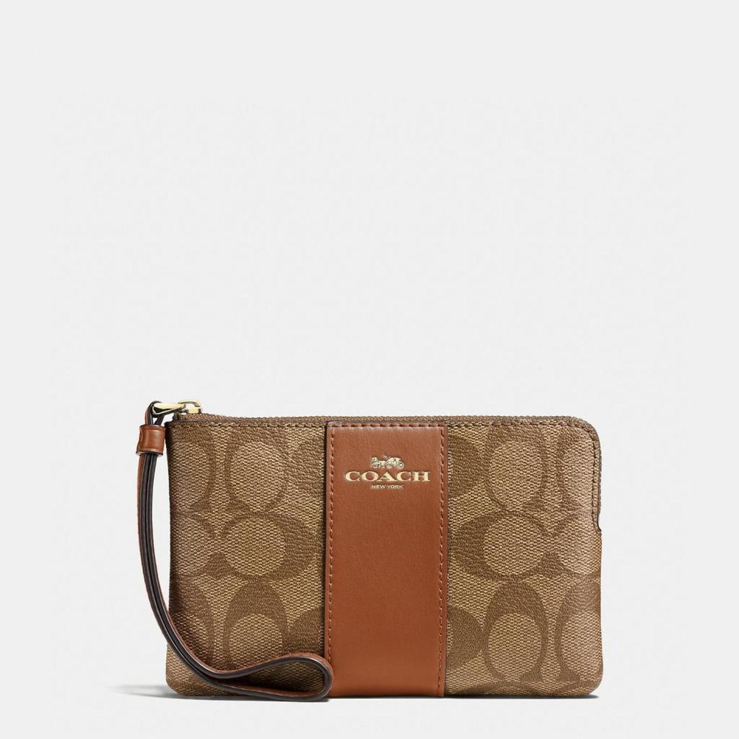 Coach Outlet Corner Zip Wristlet In Signature Canvas