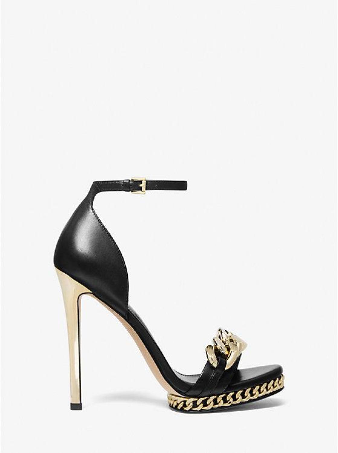 Jordyn Embellished Leather Platform Sandal