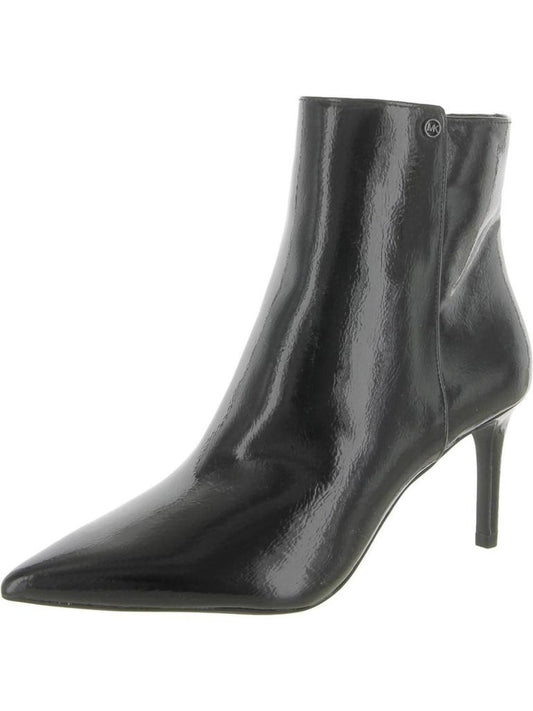 Womens Patent Pointed Toe Booties