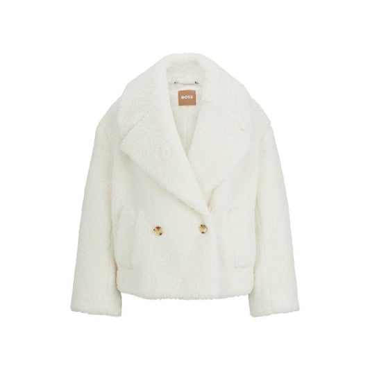 Oversize-fit coat in faux teddy fabric