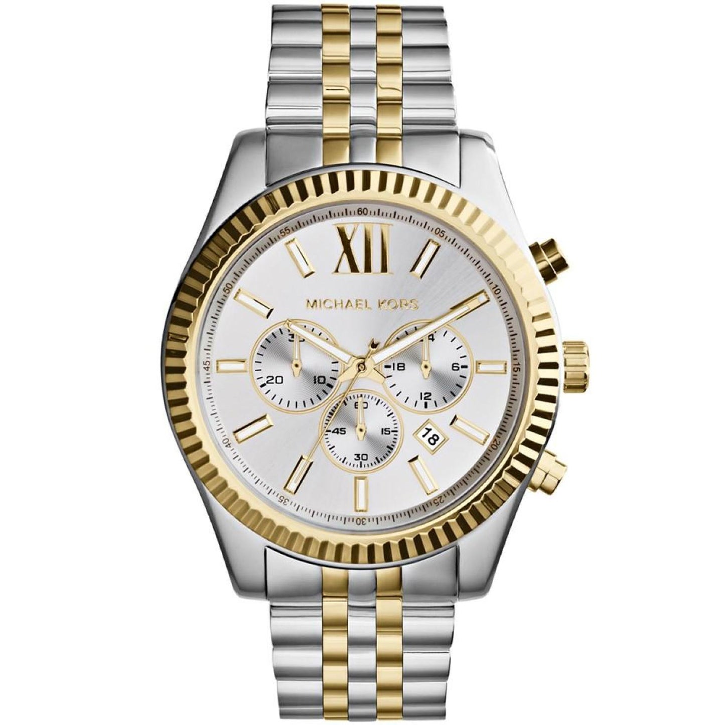 Men's Chronograph Lexington Two-Tone Stainless Steel Watch 45mm MK8344