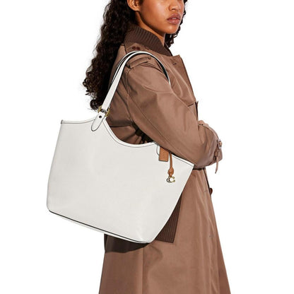 Pebble Leather Day Tote with Removable Pouch