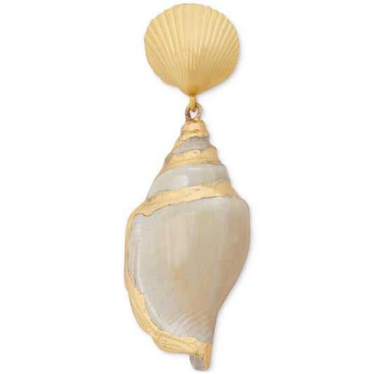 Gold-Tone Reef Treasure Shell Drop Earrings