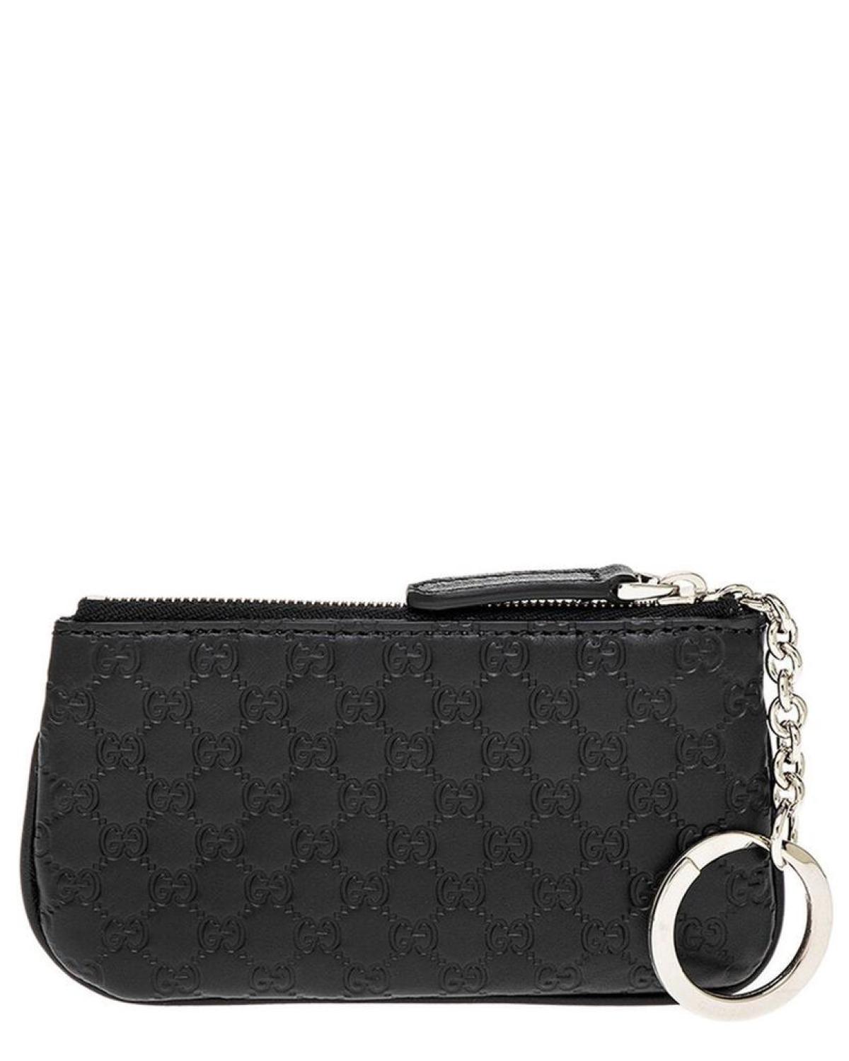 Gucci Microguccissima Leather Coin Case, Black