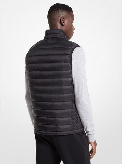 Logo Tape Quilted Nylon Puffer Vest