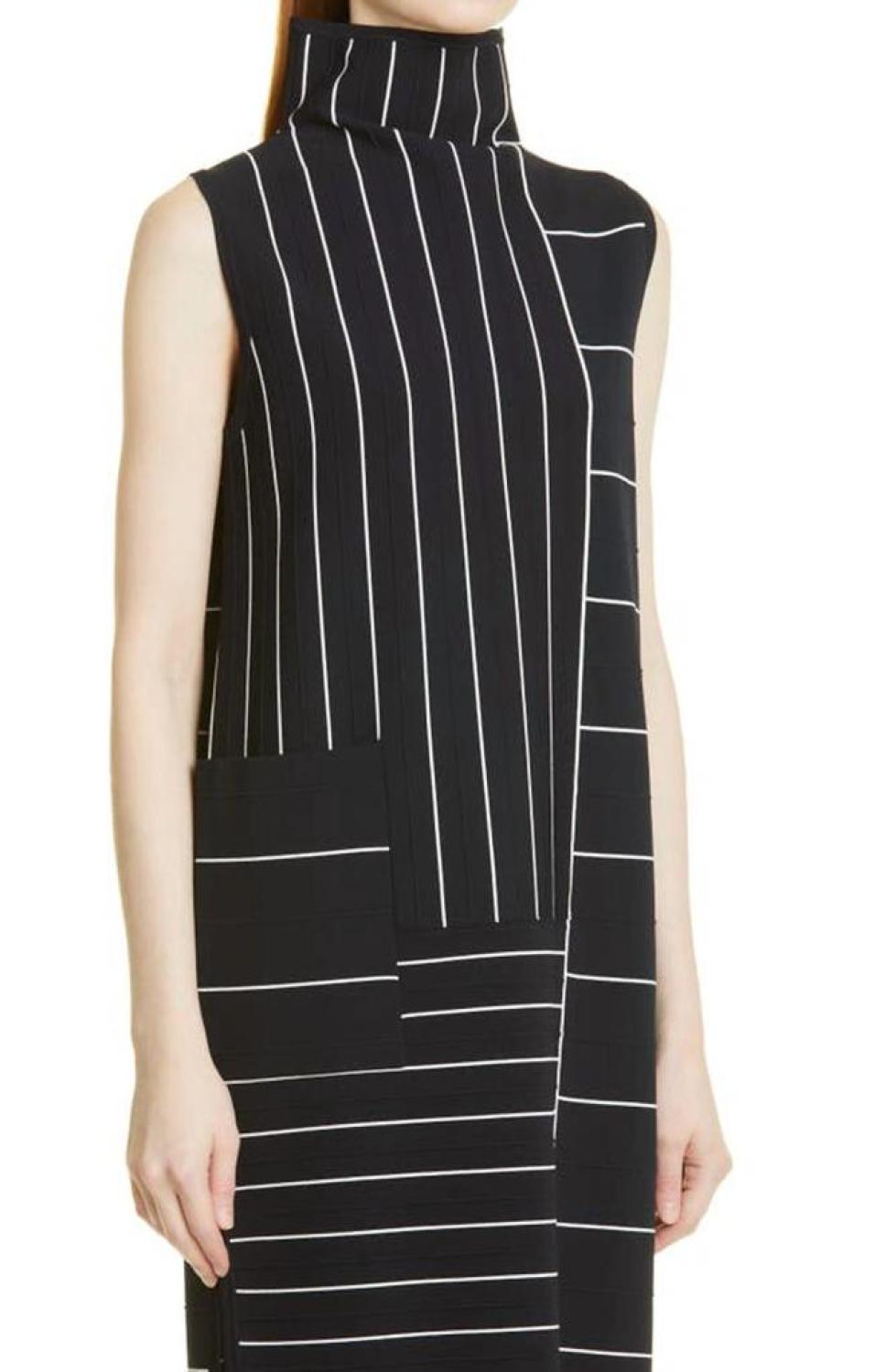 Serio Knit Stripe Dress In Navy/white