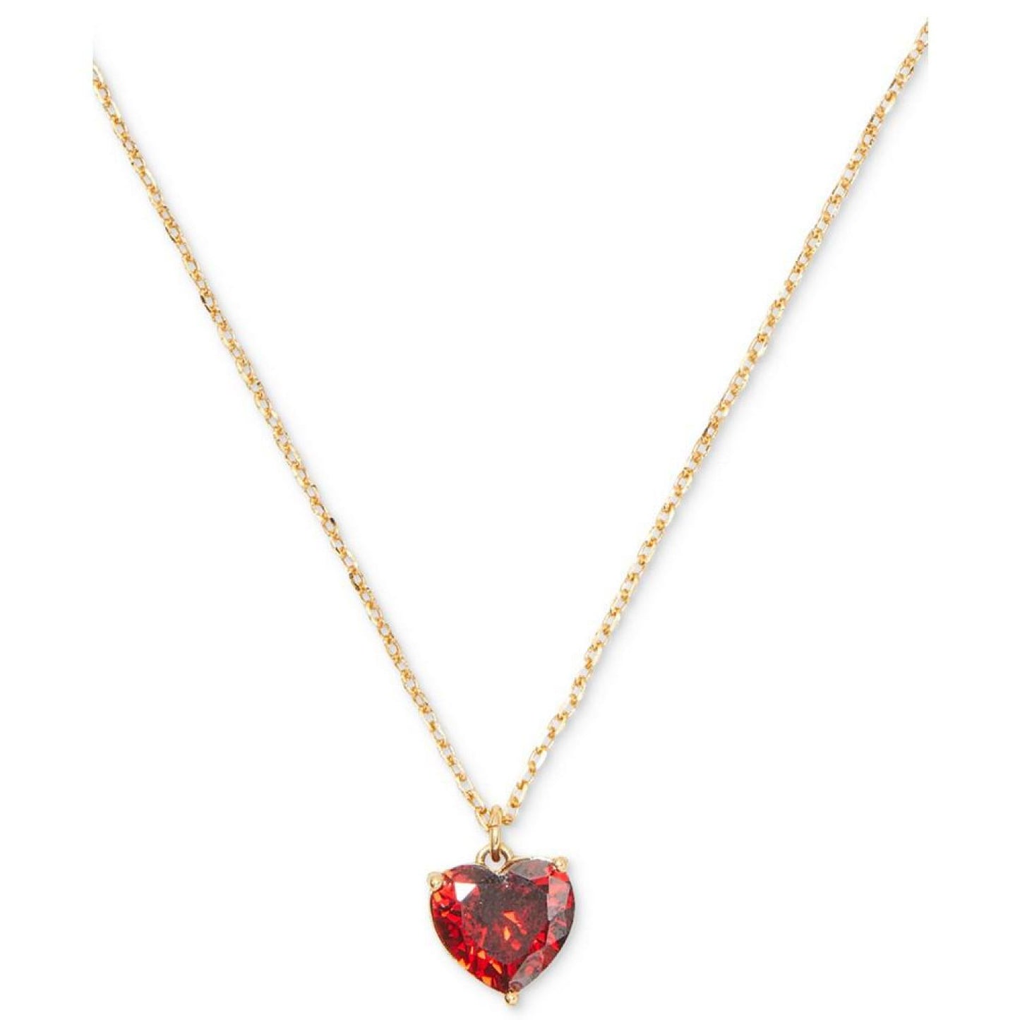 Gold-Tone Birthstone Heart Pendant Necklace, 16" + 3" extender