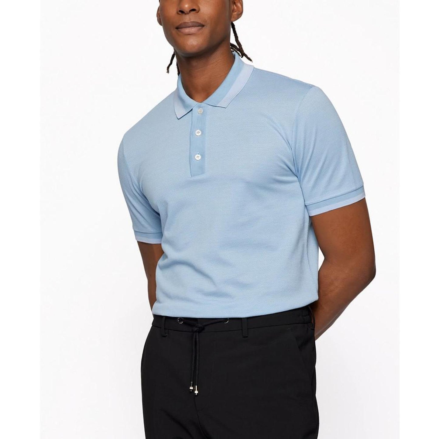 Men's Cotton-Silk Slim-Fit Polo Shirt