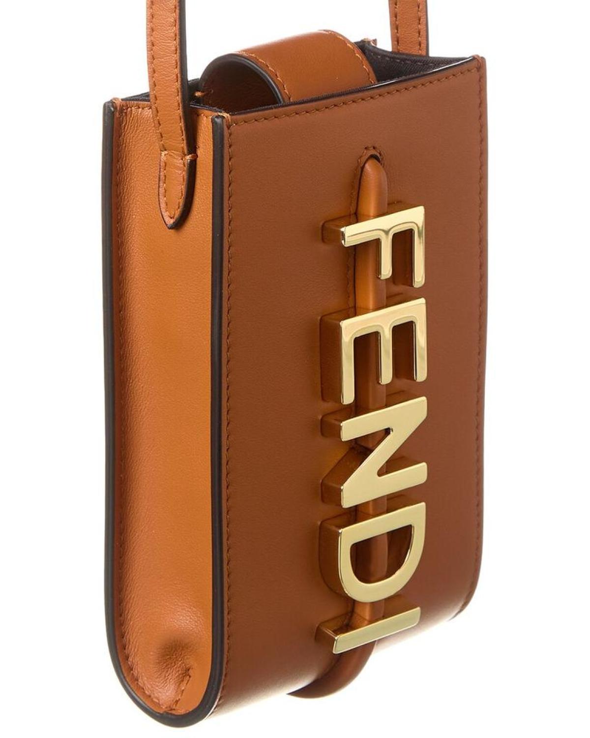 FENDI Fendigraphy Leather Phone Pouch