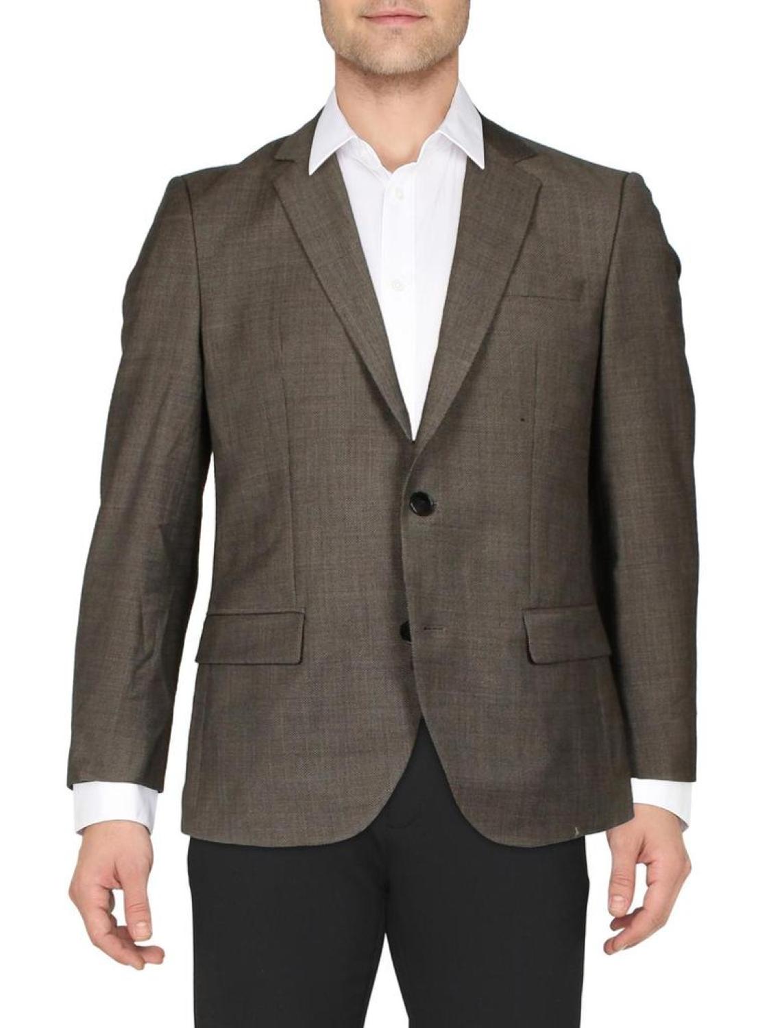 Mens Wool Blend Slim Fit Suit Jacket