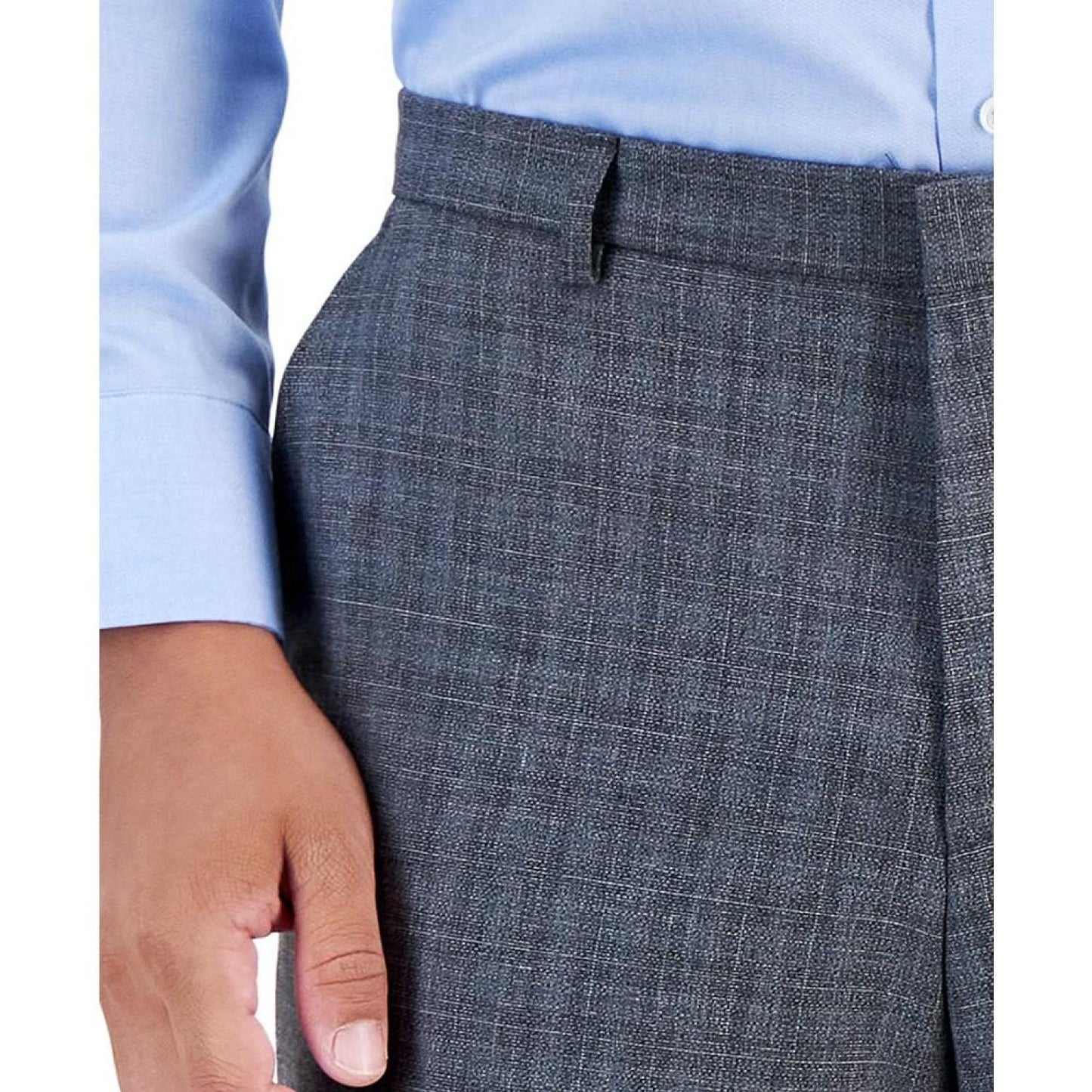 Men's Wool Blend Modern-Fit Check Suit Separate Pant