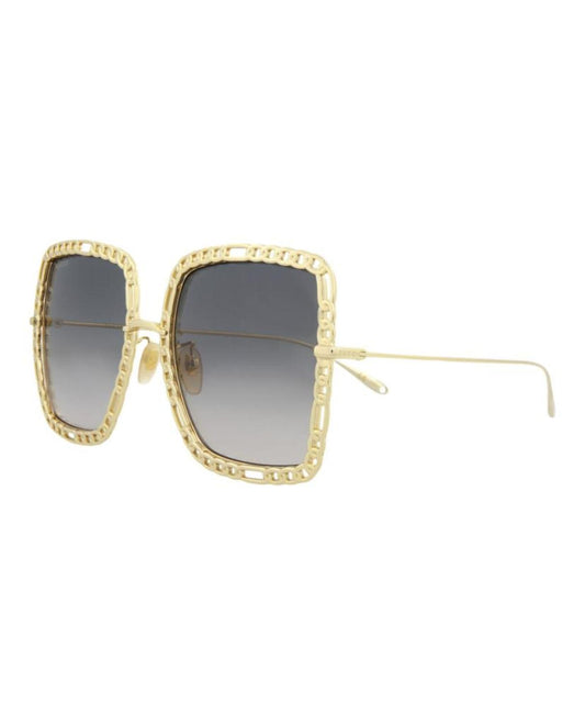 Square-Metal Frame Sunglasses