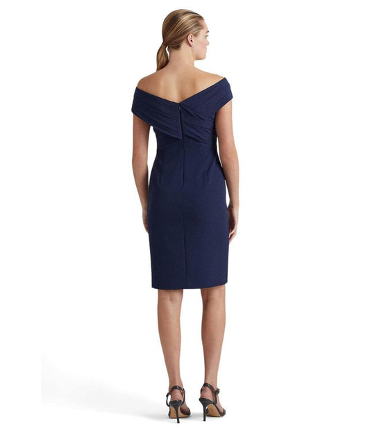 Crepe Off-the-Shoulder Cocktail Dress